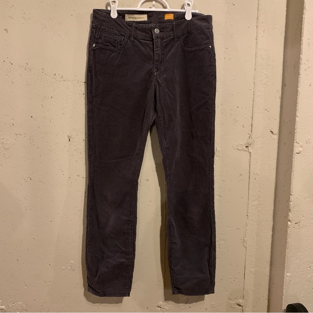 Anthropologie Corduroy Pants Straight Leg Pilcro Size 28 Dark Gray Mid Rise